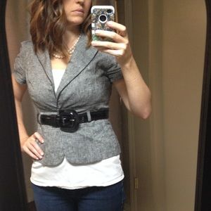 Short sleeve belted blazer