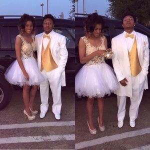 dress (Gold & White)