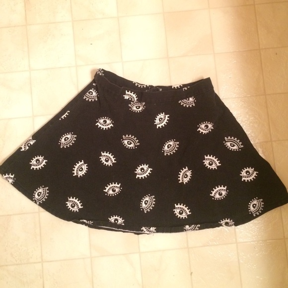 black eyeball denim circle skirt