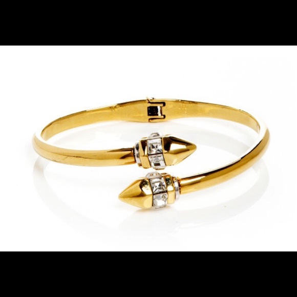 Henri Bendel Gold Serena Spike Hinged Cuff