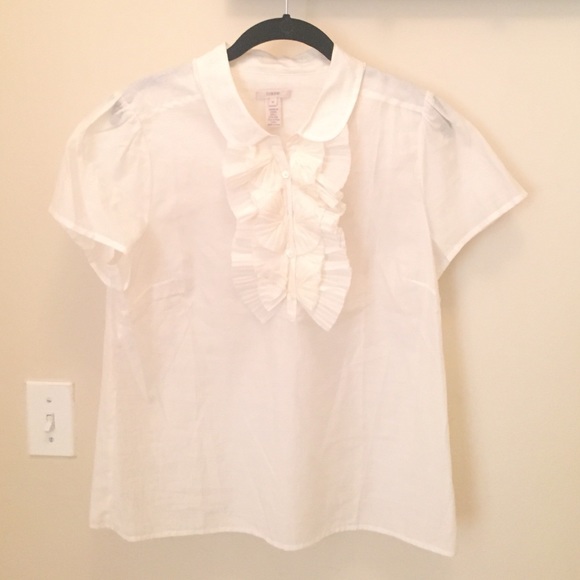 Jcrew white blouse. 27% silk 73% cotton