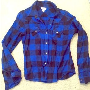 Blue and black flannel