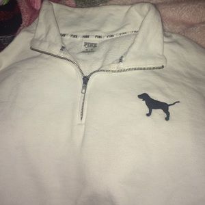 VS PINK HALF ZIP SWEATER