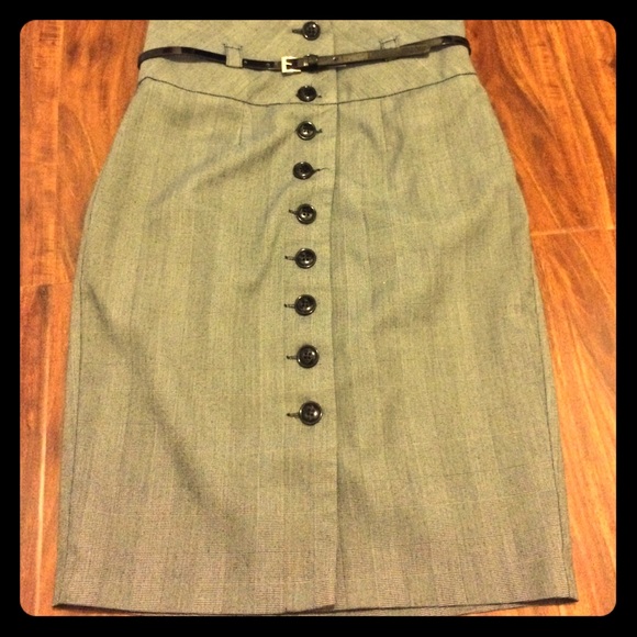 Gray button up skirt