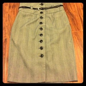 Gray button up skirt