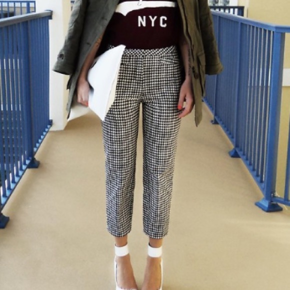 Zara houndstooth trousers