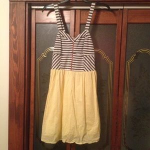 Striped and yellow dress