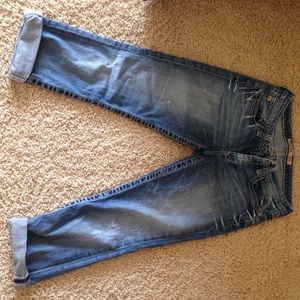 Big star maddie mid rise cropped distressed Jean.