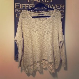 Qed London Sweater with Lace Detail