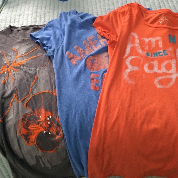 3 American eagle tees