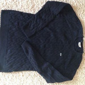 Womens black Lacoste cable knit sweater.