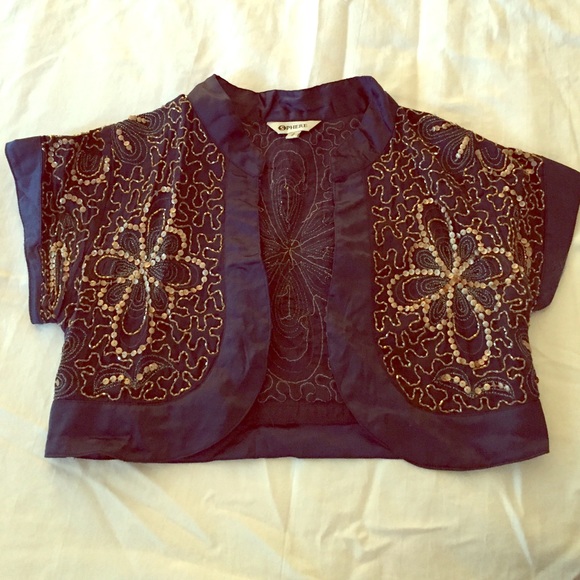 STUNNING shrunken jacket with gold beading
