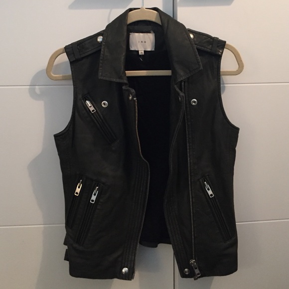 Iro Dark Grey Leather Vest
