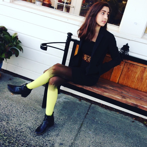 EveSkywalker Gold & Black Tights - Picture 3 of 4