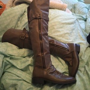 Brown over the knee boots