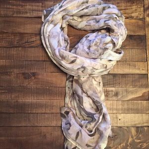 Soft pink, gray, white floral scarf