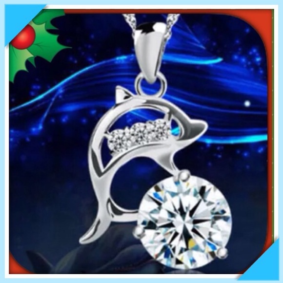 925 Sterling Silver Jewelry - 🐬EXQUISITE 925 SS DOLPHIN /LG SWAROVSKI CRYSTAL