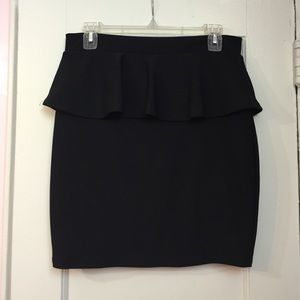 Black peplum skirt