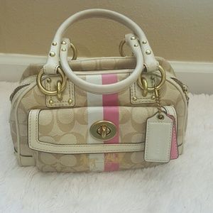 Authentic Coach Purse - cream and pink