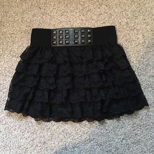 Rue 21 black lace mini skirt. Size small