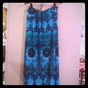 Blue halter style midi dress