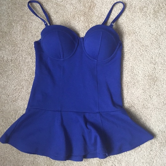 Royal Blue Peplum Top