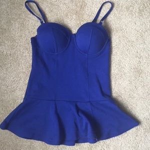 Royal Blue Peplum Top