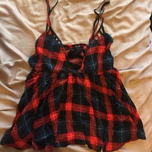 LF Millau plaid cut out tank top size M