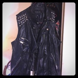 Leather Studded Vest