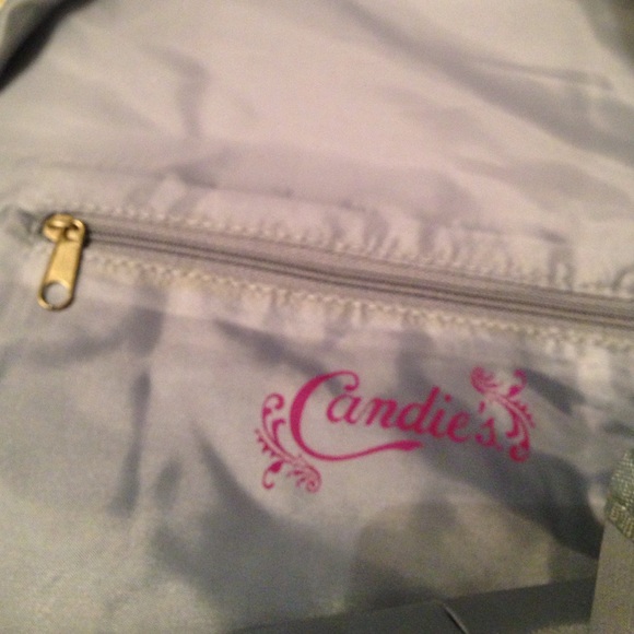 blue polka dotted leather vintage book bag - Picture 4 of 4