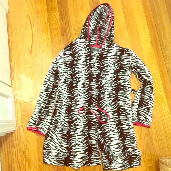 Zebra furry robe