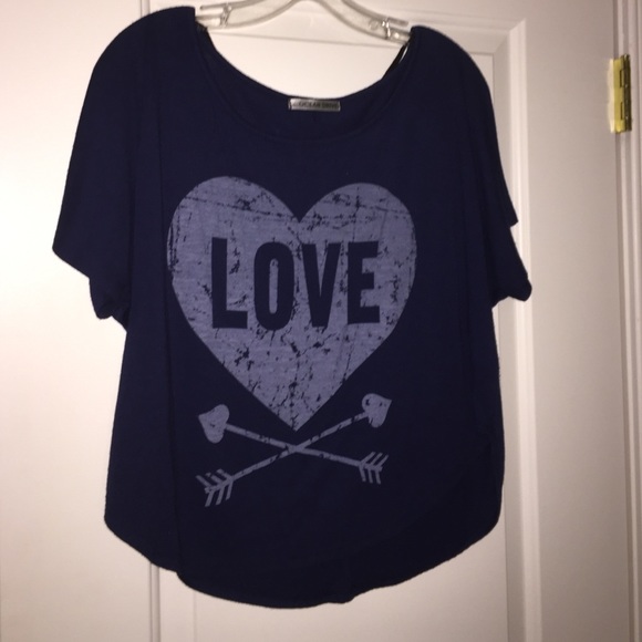 Navy Blue Love Flowy Top - WORN ONCE