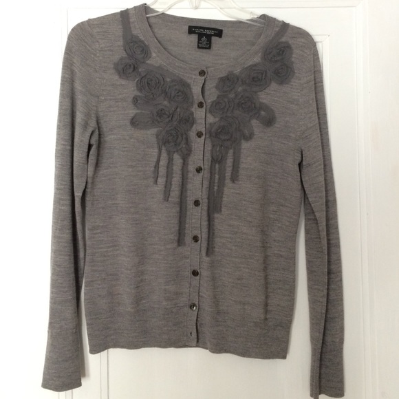 Gray flowered Banana Republic Cardigan