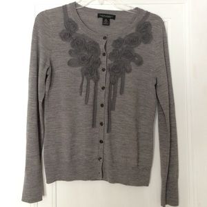 Gray flowered Banana Republic Cardigan