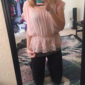 Flowy peach top