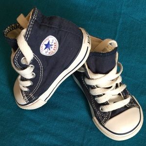 Toddler Size 4 Navy High Top Converse