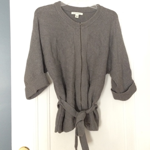 Gray belted Banana Republic sweater