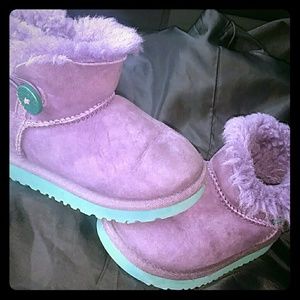 TODDLER purple and green baily button mini