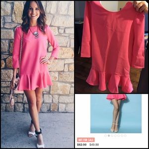 Chicwish hot pink flare dress