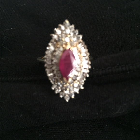 Diamond and Ruby cocktail ring