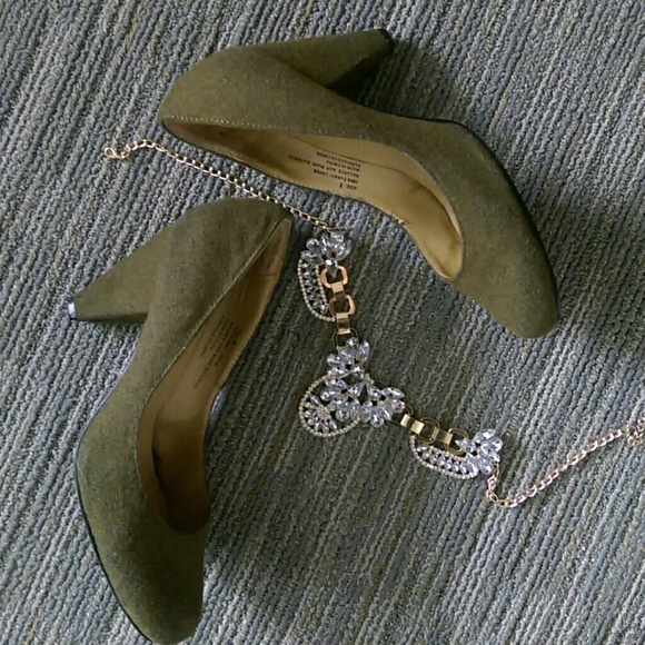 Olive Green UO Wool Pumps