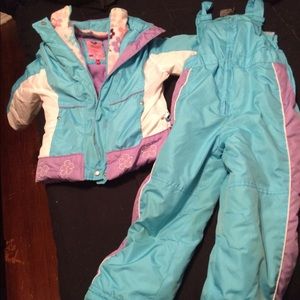 2 snow suits and coat