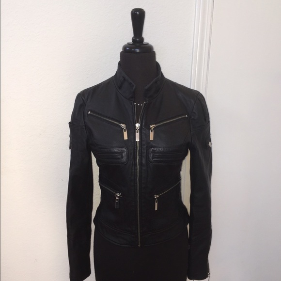 Vince XS Scuba Leather Jacket Black with defect