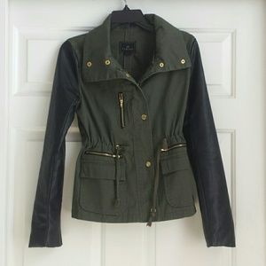 Green and Black Fashion Military Inspired Jacket