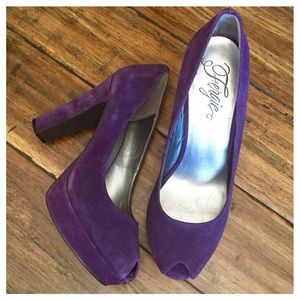 Purple Suede Platform Heels