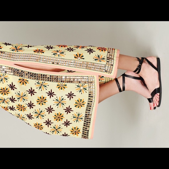 Free people mirror embroidered column skirt - Picture 2 of 2