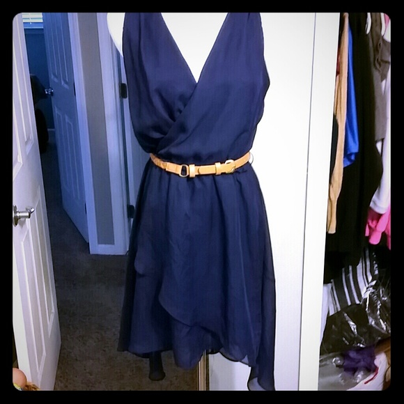 Charlotte Russe Navy Country Rustic Dress w/ belt