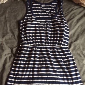 Navy white striped dress