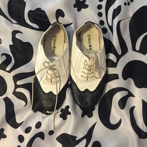 Black and white shoes