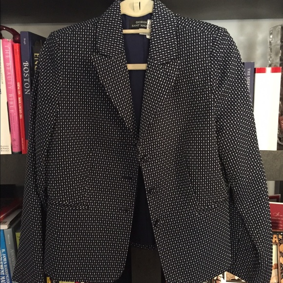 Beautiful Navy Blue and White Blazer.